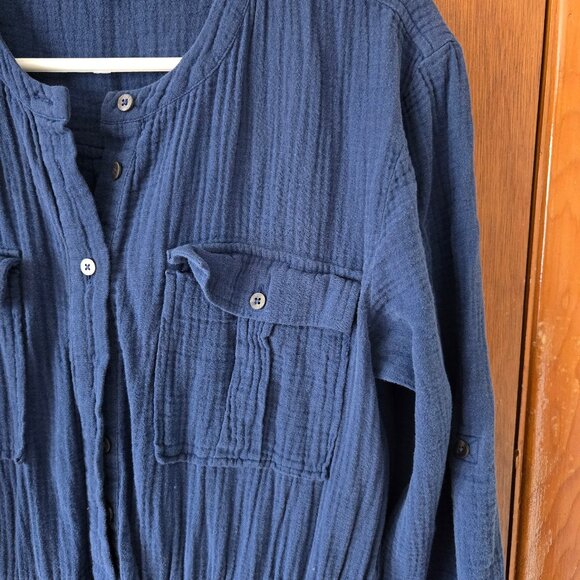 Madewell Blue Cotton Jumpsuit - Picture 3 of 9